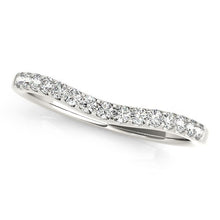 Load image into Gallery viewer, 14k White Gold Round Pave Setting Curvy Diamond Wedding Band (1/4 cttw)
