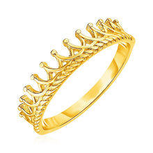 Load image into Gallery viewer, 14k Yellow Gold Crown Motif Ring
