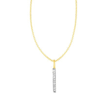 Load image into Gallery viewer, 14k Yellow Gold Bar Pendant with Diamonds
