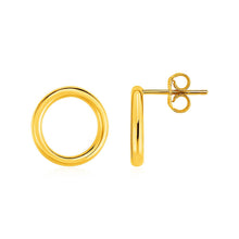 Load image into Gallery viewer, Open Circle Post Earrings in 14k Yellow Gold
