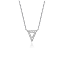 Load image into Gallery viewer, Diamond Inverted Triangle Pendant in 14k White Gold
