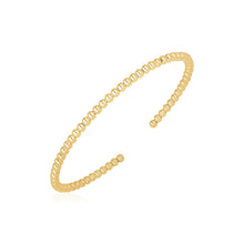 Load image into Gallery viewer, 14k Yellow Gold High Polish Bead Cuff Bangle (3mm)
