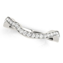 Load image into Gallery viewer, 14k White Gold Milgrained Curve Style Diamond Wedding Band (1/5 cttw)
