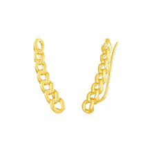 Load image into Gallery viewer, 14k Yellow Gold Ear Climber Earring with Chain Links
