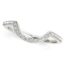 Load image into Gallery viewer, 14k White Gold Curved Diamond Wedding Band (1/3 cttw)
