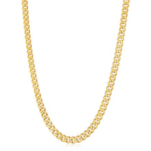 Load image into Gallery viewer, 14k Yellow Gold White Pave High Polish Modern Lite Miami Cuban Chain (8.0mm)
