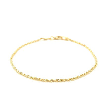 Load image into Gallery viewer, 10k Yellow Gold Solid Diamond Cut Rope Bracelet 1.5mm
