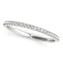 Load image into Gallery viewer, 14k White Gold Round Diamond Pave Set Wedding Band (1/8 cttw)
