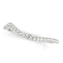 Load image into Gallery viewer, 14k White Gold Modern Curved Diamond Wedding Band (1/8 cttw)

