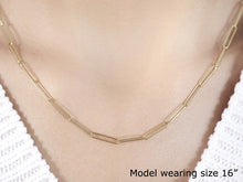 Load image into Gallery viewer, 14k Yellow Gold Wire Paperclip Chain (2.7mm)
