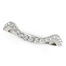 Load image into Gallery viewer, 14k White Gold Modern Curved Style Pave Diamond Wedding Band (1/5 cttw)

