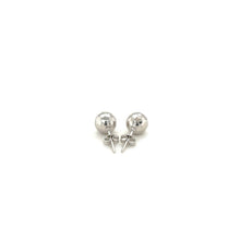 Load image into Gallery viewer, 14k White Gold Ball Earrings with Faceted Texture
