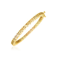 Load image into Gallery viewer, 14k Yellow Gold High Polish Greek Key Bangle
