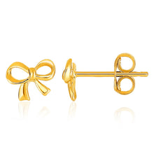 Load image into Gallery viewer, 14k Yellow Gold Bow Style Post Earrings
