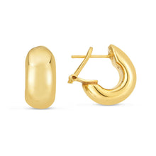 Load image into Gallery viewer, 14k Yellow Gold Small Omega C Hoops
