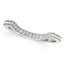 Load image into Gallery viewer, 14k White Gold Curvy Style Pave Set Diamond Wedding Band (1/6 cttw)
