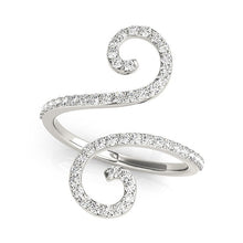 Load image into Gallery viewer, 14k White Gold Diamond Open Flourish Style Ring (1/2 cttw)
