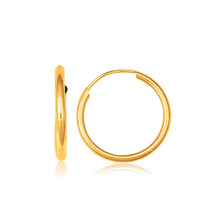 Load image into Gallery viewer, 10k Yellow Gold Polished Endless Hoop Earrings (16mm Diameter)
