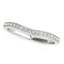 Load image into Gallery viewer, 14k White Gold Curved Diamond Wedding Ring (1/4 cttw)
