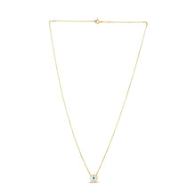 Load image into Gallery viewer, 14k Yellow Gold MOP Evil Eye Necklace
