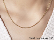 Load image into Gallery viewer, 14k Yellow Gold Round Cable Link Chain 1.9mm
