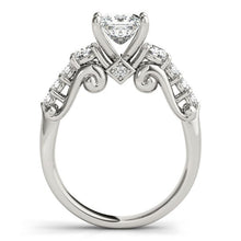 Load image into Gallery viewer, 14k White Gold 3 Stone Antique Design Diamond Engagement Ring (1 3/4 cttw)
