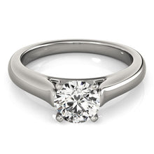 Load image into Gallery viewer, 14k White Gold Cathedral Design Solitaire Diamond Engagement Ring (1 cttw)
