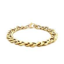 Load image into Gallery viewer, 14k Yellow Gold Curb Chain Design with Diamond Cuts Bracelet
