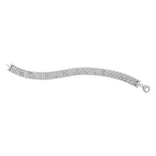 Load image into Gallery viewer, 14k White Gold Faceted Panther Link Chain Bracelet
