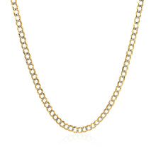 Load image into Gallery viewer, 2.6 mm 14k Two Tone Gold Pave Curb Chain
