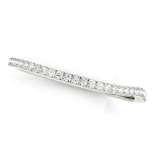 Load image into Gallery viewer, 14k White Gold Slim Curved Diamond Wedding Ring (1/10 cttw)
