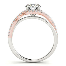 Load image into Gallery viewer, 14k White And Rose Gold Bypass Band Diamond Engagement Ring (1 1/8 cttw)
