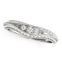 Load image into Gallery viewer, 14k White Gold Curved Antique Style Diamond Wedding Ring (1/3 cttw)
