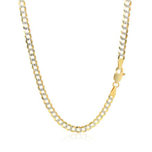 Load image into Gallery viewer, 3.6 mm 14k Two Tone Gold Pave Curb Chain
