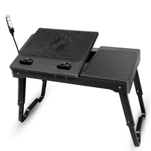 Load image into Gallery viewer, Folding Laptop Table with Cooling Fan — Adjustable, Foldable, Anti‑Slip Stand (Universal)
