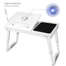 Load image into Gallery viewer, Folding Laptop Table with Cooling Fan — Adjustable, Foldable, Anti‑Slip Stand (Universal)
