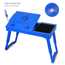 Load image into Gallery viewer, Folding Laptop Table with Cooling Fan — Adjustable, Foldable, Anti‑Slip Stand (Universal)
