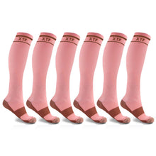 Load image into Gallery viewer, 6-Pairs: Unisex Copper-Infused Knee High Compression Socks
