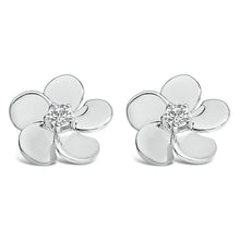 Load image into Gallery viewer, 10K White Gold 1/3 Cttw Lab Grown Diamond Flower Petal Stud Earrings
