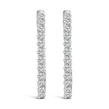 Load image into Gallery viewer, 14K White Gold 1.0 Cttw Oval Lab Grown Diamond Hoop Earrings
