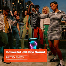 Load image into Gallery viewer, JBL Party Box Stage 320 Bluetooth Party Speaker Illuminated Splash‑Resistant 240W
