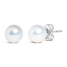 Load image into Gallery viewer, 14k White Gold 5-5.5MM  Cultured Freshwater Pearl Solitaire Stud Earrings
