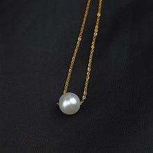 Load image into Gallery viewer, Stainless Steel Gold Tone PVD Chain Necklace Minimalist Pearl Pendant Necklace
