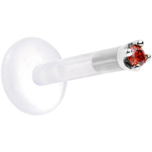 Load image into Gallery viewer, Solid 14K White Gold 1.5mm Genuine Red Diamond Bioplast Push in Labret
