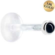 Load image into Gallery viewer, Solid 14K White Gold 2mm Genuine Onyx Bioplast Push in Monroe

