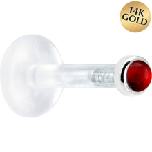 Load image into Gallery viewer, Solid 14K White Gold 2mm Genuine Ruby Bioplast Push in Monroe
