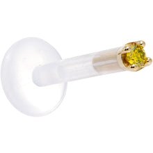 Load image into Gallery viewer, Solid 14K Yellow Gold 1.5mm Genuine Yellow Diamond Bioplast Push in Monroe

