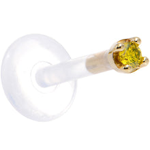 Load image into Gallery viewer, Solid 14K Yellow Gold 1.5mm Genuine Yellow Diamond Bioplast Push in Monroe
