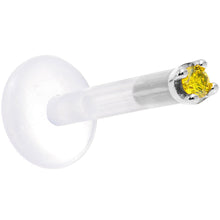 Load image into Gallery viewer, Solid 14K White Gold 1.5mm Genuine Yellow Diamond Bioplast Push in Monroe
