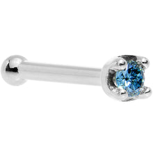 Load image into Gallery viewer, 14k White Gold 2mm Lab Grown Blue Diamond Nose Ring
